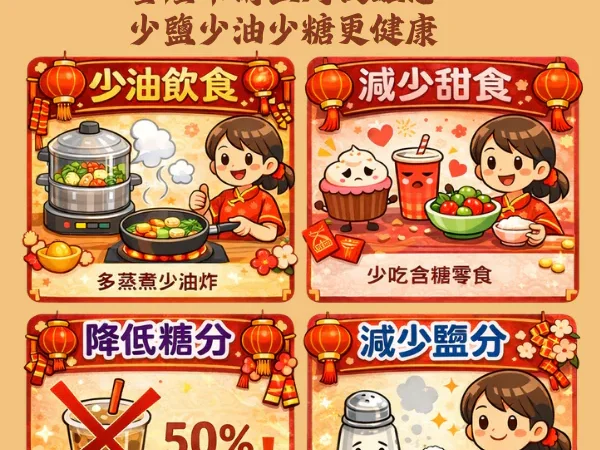 春節飲食地雷多－少油、少糖、少鹽　守護健康